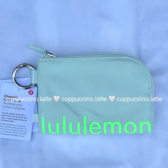 💚NWT🤍Lululemon Athletica Clippable Card Pouch Wallet- Kohlrabi Green/Pistachio - Picture 5 of 8